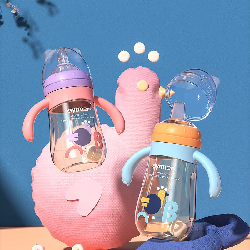 

Baby Milk Bottle Drinking Cup Cartoon Cute PPSU Multifunctional Newborn Drinking Milk Duckbill Cup Bottle Bottle BPA Free