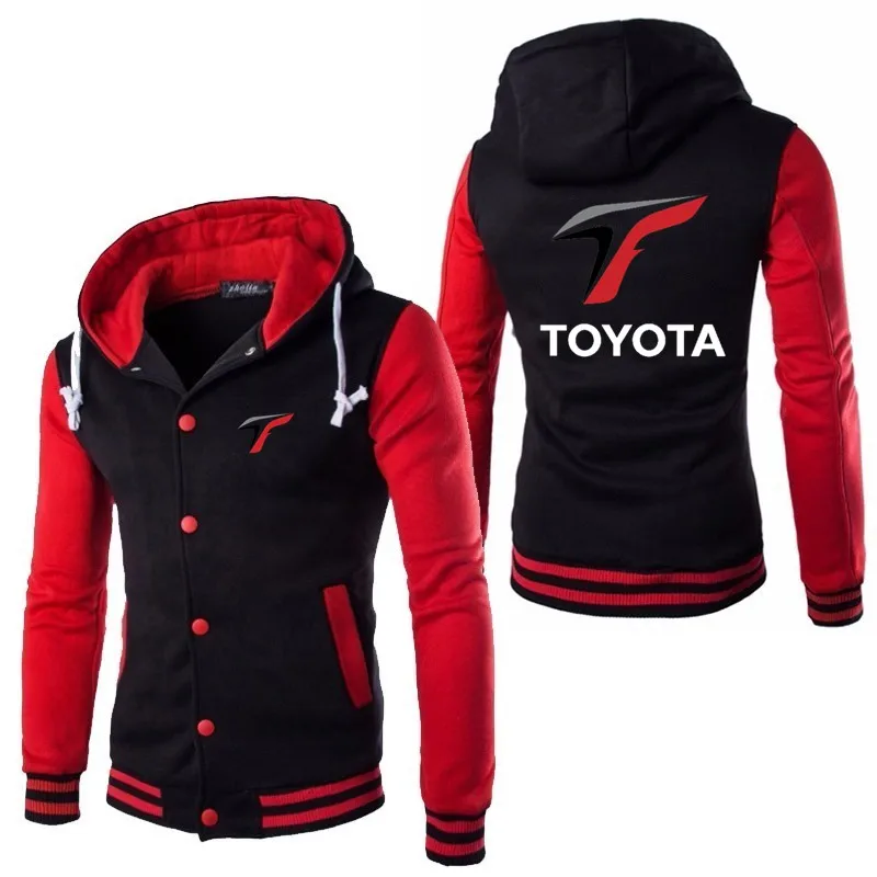 

For Men's Comfortable Patchwork Toyota Jackets Appliques Male Uniform Baseball Jackets Men Casual Bomber Jacket Slim Coat