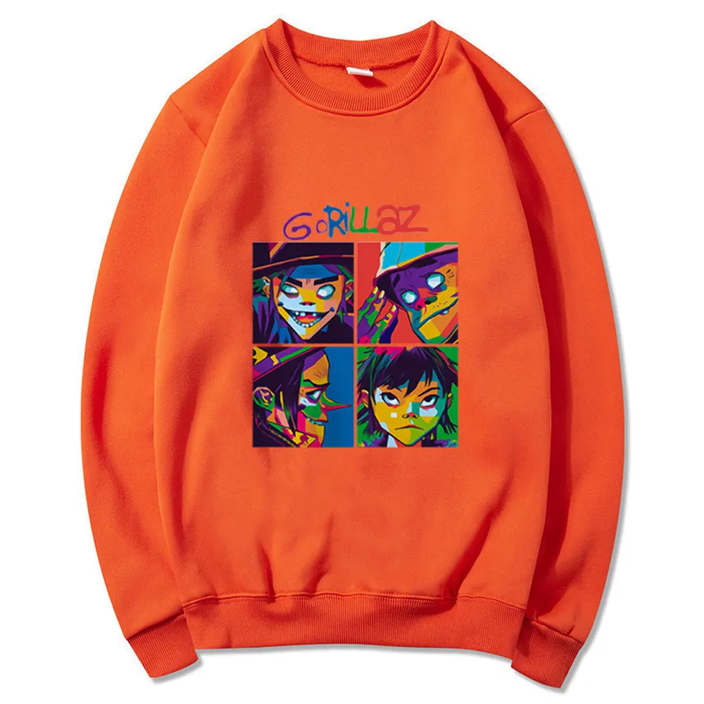 

Gorillaz Music Band Hat Sweatshirts Men Women Spring Fashion Loose Sportswear Tops Unisex Hip-hop Streetwear Pullovers Tops