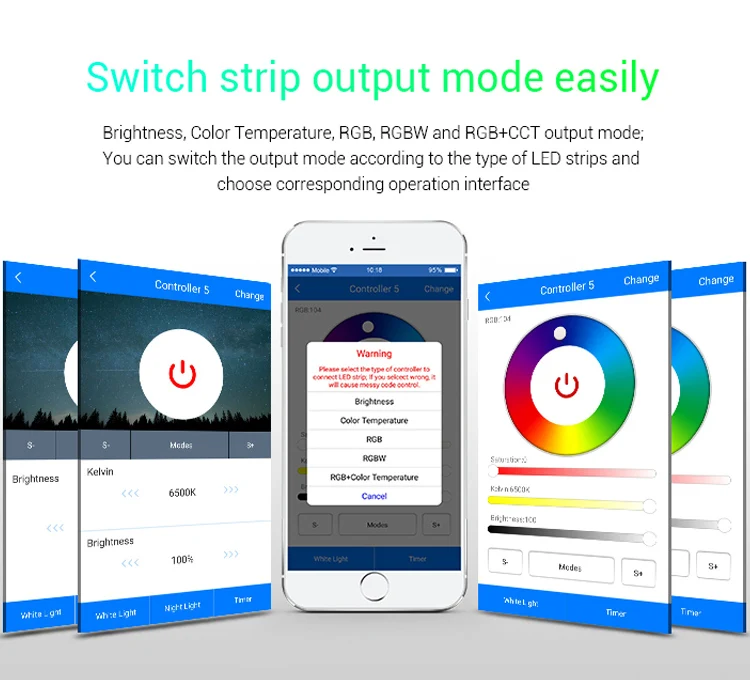 5 в 1 WiFi светодиодный смарт-контроллер 6A/Ch Для одноцветных RGB RGBW RGB+ CCT светодиодный полосы, can Alexa/Google Assistant Голосовое управление/приложение