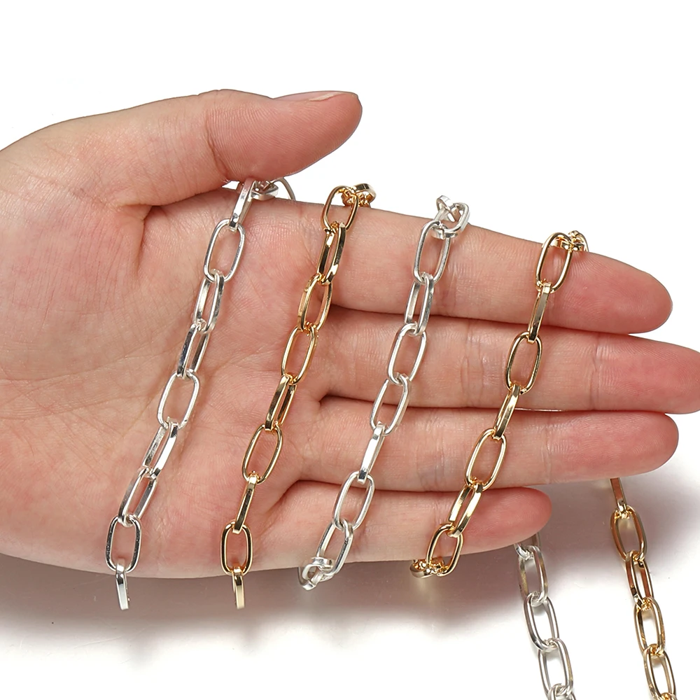 2 Meters 6mm Width Silver Gold Metal Rolo Cable Link Big Chains Necklace Bracelet Chain for Jewelry Making DIY Craft Wholesale | Украшения