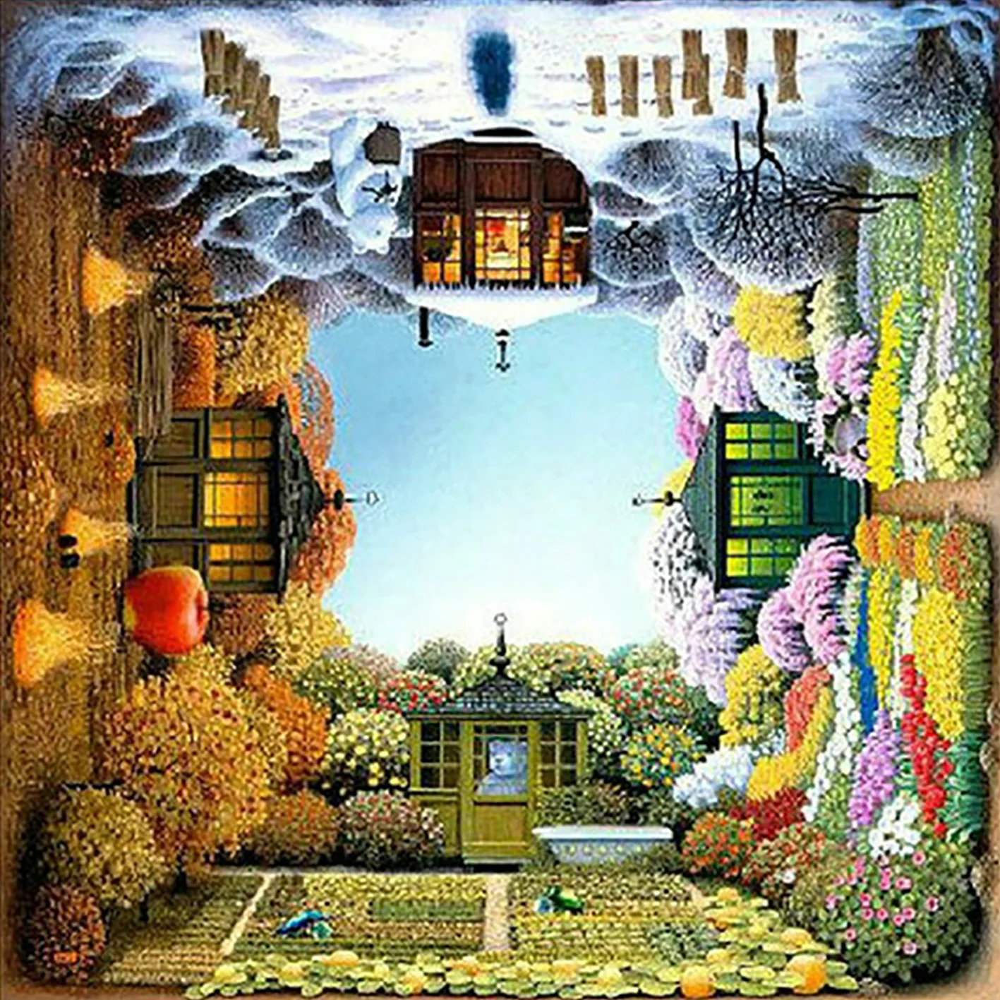 L0857 четыре сезона Пейзаж Вышивка крестиком Картина маслом девушка 11/ 14ct /16/28/27CT