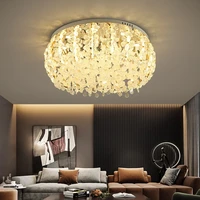 luxury round golden ceiling lamp living room dining room modern bedroom crystal lamp nordic large home decoration led lamp