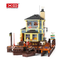 xq moc building blocks toys streetview building the dive shop model stacking bricks assembly kits toys kids diy christmas gifts