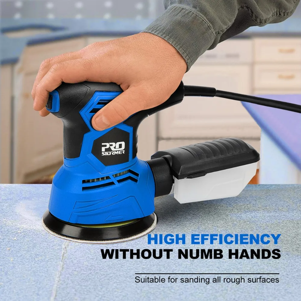 Орбитальная шлифовальная машина 300 Вт 7 скоростей 13000 об/мин 12 шт.|шлифовальные