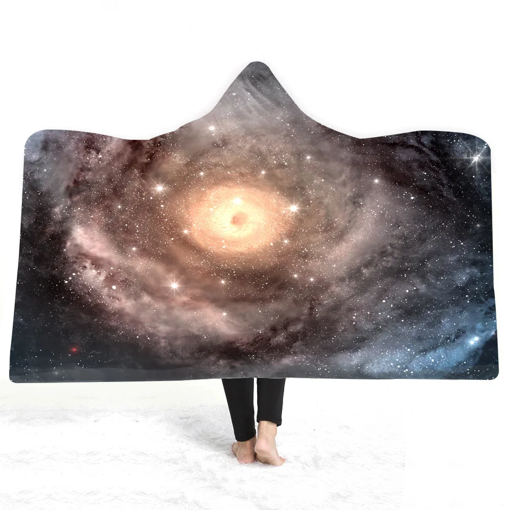 3 Новое поступление Vortex Space Galaxy 3D набивное Флисовое одеяло с капюшоном зимнее теплое Коралловое Флисовое одеяло s для детей и взрослых - Цвет: 3