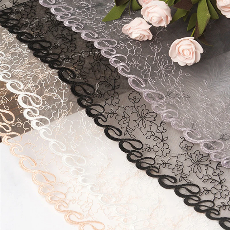 Кружевная занавеска из полиэстера с цветочной вышивкой мягкая кружевная для