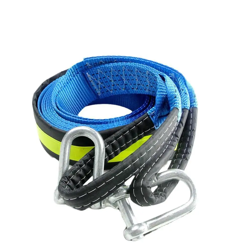 

5 м 8 тонн буксировочный трос с ночной светоотражающей полосой буксировочный трос для автомобиля буксировочный трос с крючками Высокопрочн...