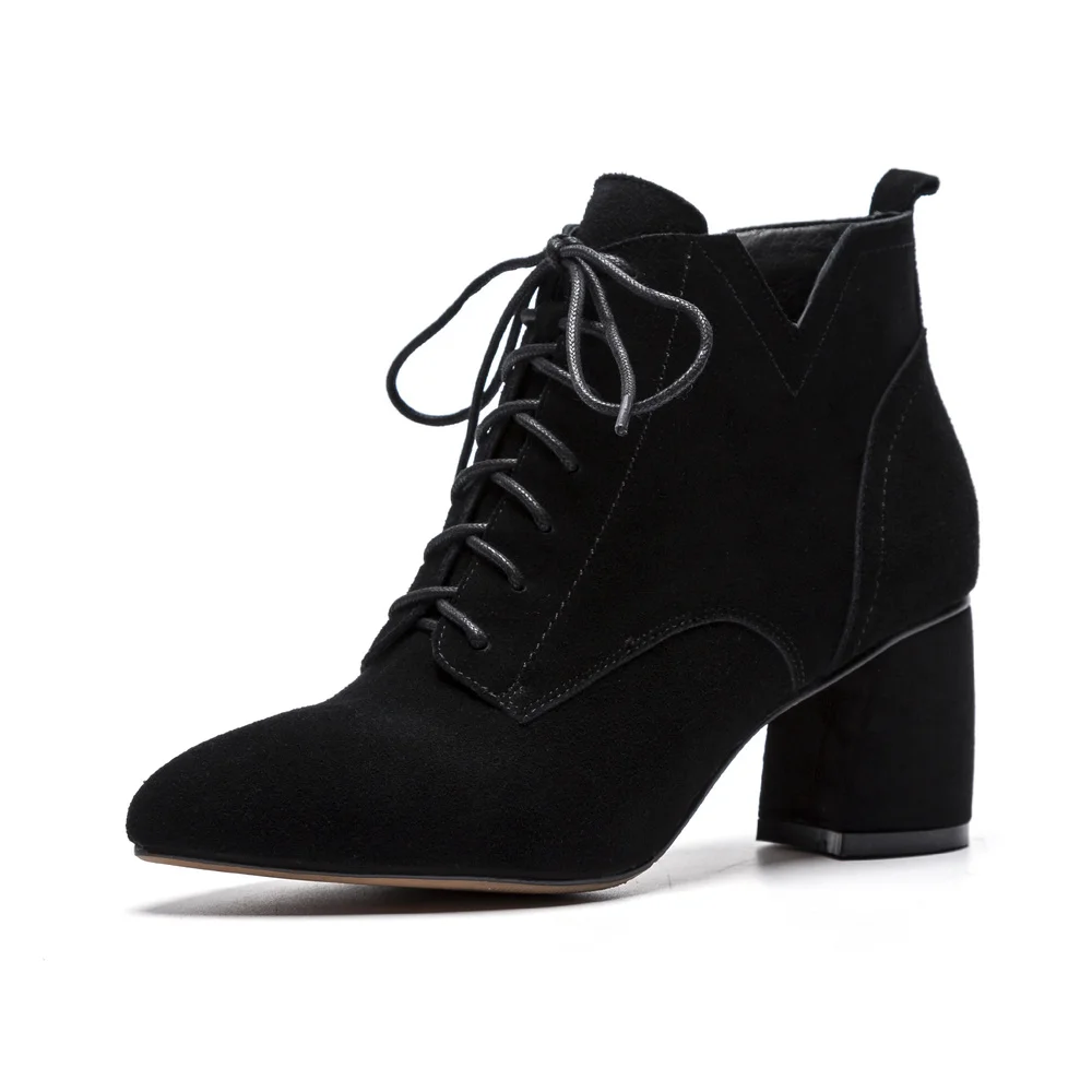 

SKLFGXZY New Autumn/winter Women's boots Genuine leather To keep warm Chelsea boots High heel boots European brand women's shoes