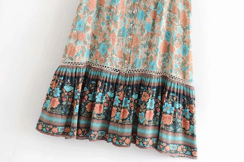 Женская пляжная юбка трапеция Happie Queen однобортная с цветочным принтом в стиле