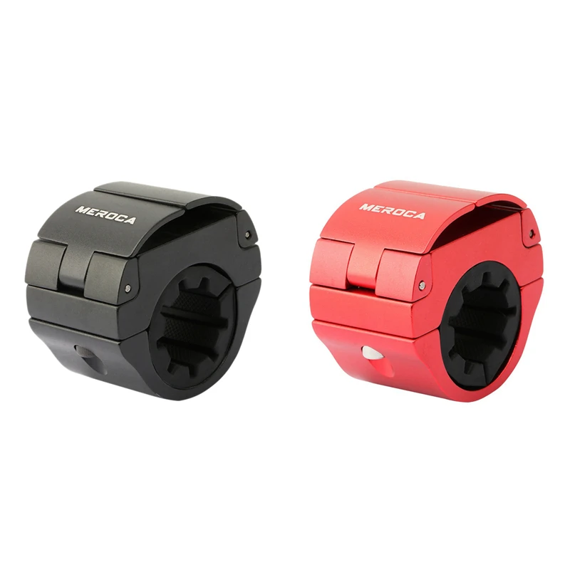

MEROCA 2Pcs Invisible Aluminum Alloy MTB Mobile Phone Holder Adjustable Circular Bicycle Phone Holder(Black & Red)