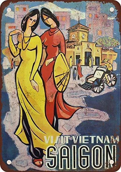 

Visit Vietnam Saigon Tin Sign art wall decoration,vintage aluminum retro metal sign,iron painting vintage decoration sign