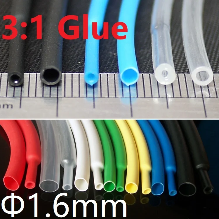 

Diameter 1.6mm Heat Shrink Tubing 3:1 Ratio Dual Wall Thick Glue Waterproof Wire Wrap Insulated Adhesive Lined Cable Slveeve