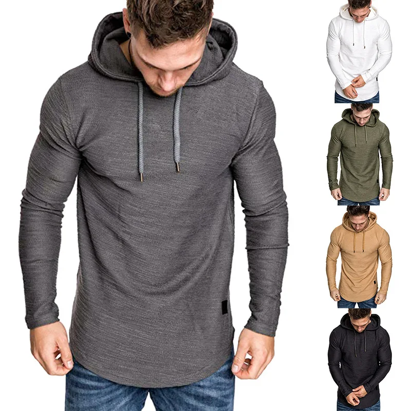 

Men's Solid Color Pullover Hoodie Fleece Blend Hooded Sweatshirt Man Hoodies Sport Outwear