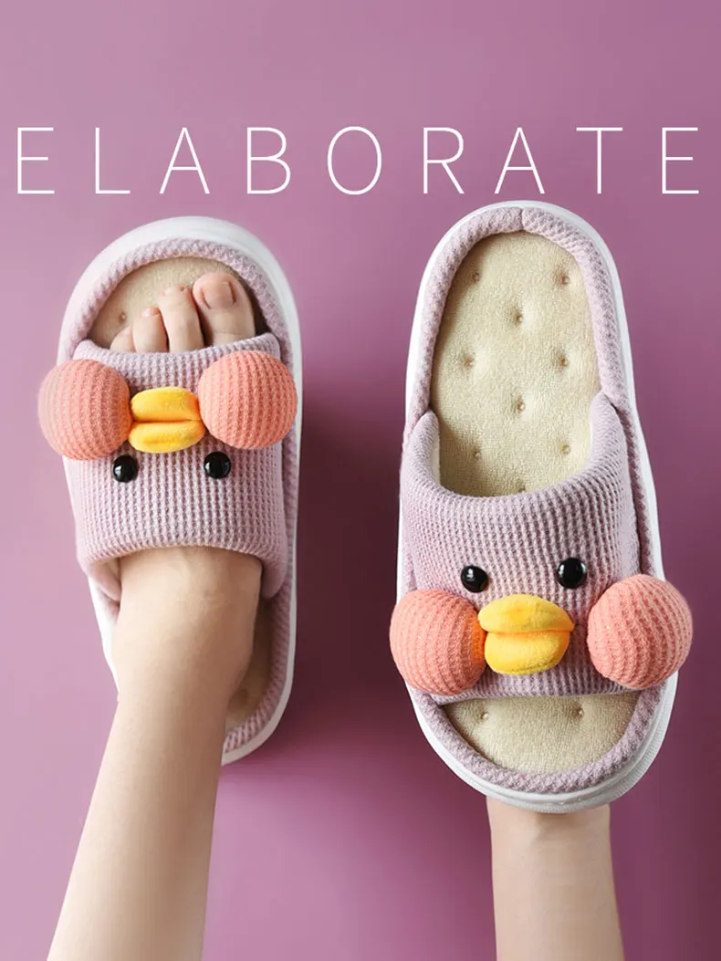 Шлепанцы Mo Dou женские/мужские всесезонные хлопок Эва открытый носок симпатичная