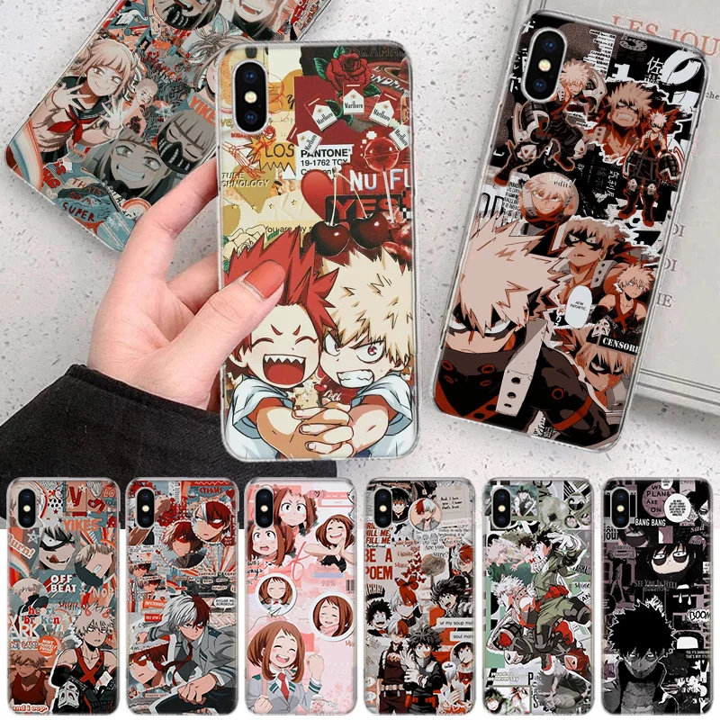 

My Hero Academia Manga Soft Phone Case For IPhone 11 12 13 Pro MAX XR X XS Mini Apple 8 7 Plus 6 6S SE 5S Fundas Coque Shell