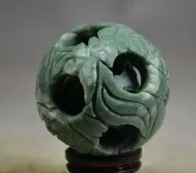 56 мм красивый китайский нефрит ручная работа резная 3-слойная головоломка шар и