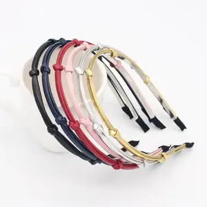 Ободки для волос женские, из искусственной кожи, однотонные, по индивидуальному заказу, 100 шт.цвет