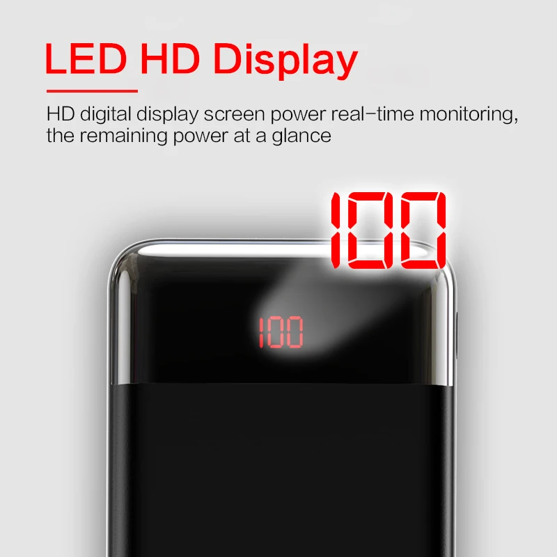 Портативный внешний аккумулятор на 30000 мАч для iPhone быстрая зарядка Пауэр банк