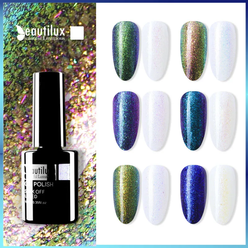 

Beautilux 1pc Chameleon Aurora Color Changing Nail Gel Polish Soak Off Gels Nail Art Varnish UV LED Gel Lacquer Esmalte 10ml