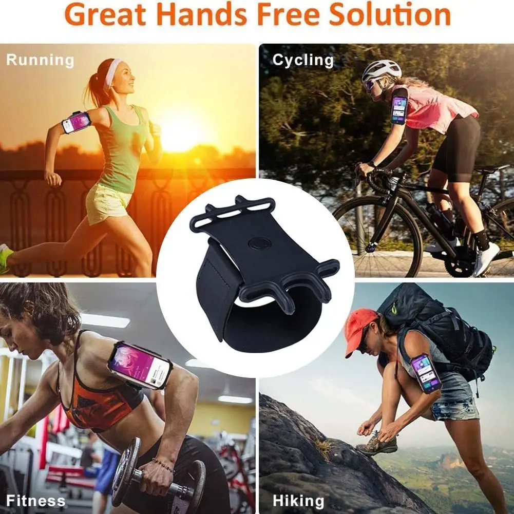 

Mobile phone wrist strap running arm strap silicone mobile 360 rotating fitness outdoor strap arm wrist degree bag phone P9A1