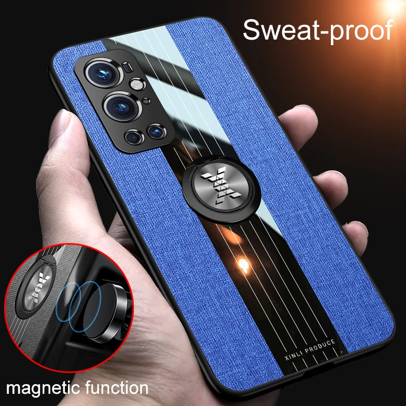 

Invisible Finger Ring Holder Phone Case For Oneplus Nord N10 N100 8 8T 6 6T 7 7T 9 9R Pro 5G Shockproof Cloth Pattern Back Cover
