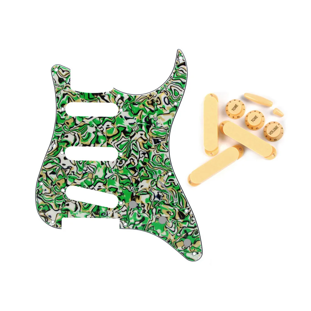 Новый набор из 11 отверстий SSS Strat Pickguard закрытые крышки пикапа 2T1V ручки