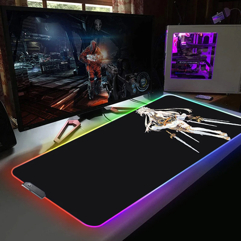 Игровой коврик для мыши с RGB-подсветкой Epic Seven компьютерной аниме светодиодный