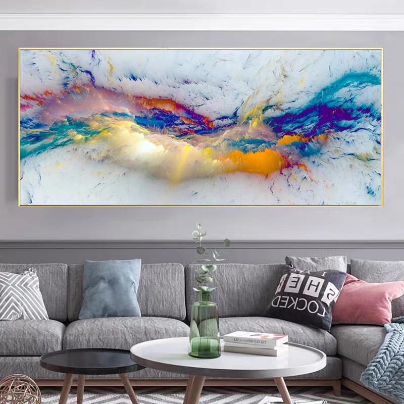 Красочные облака абстрактная масляная живопись думайте независимо от стены