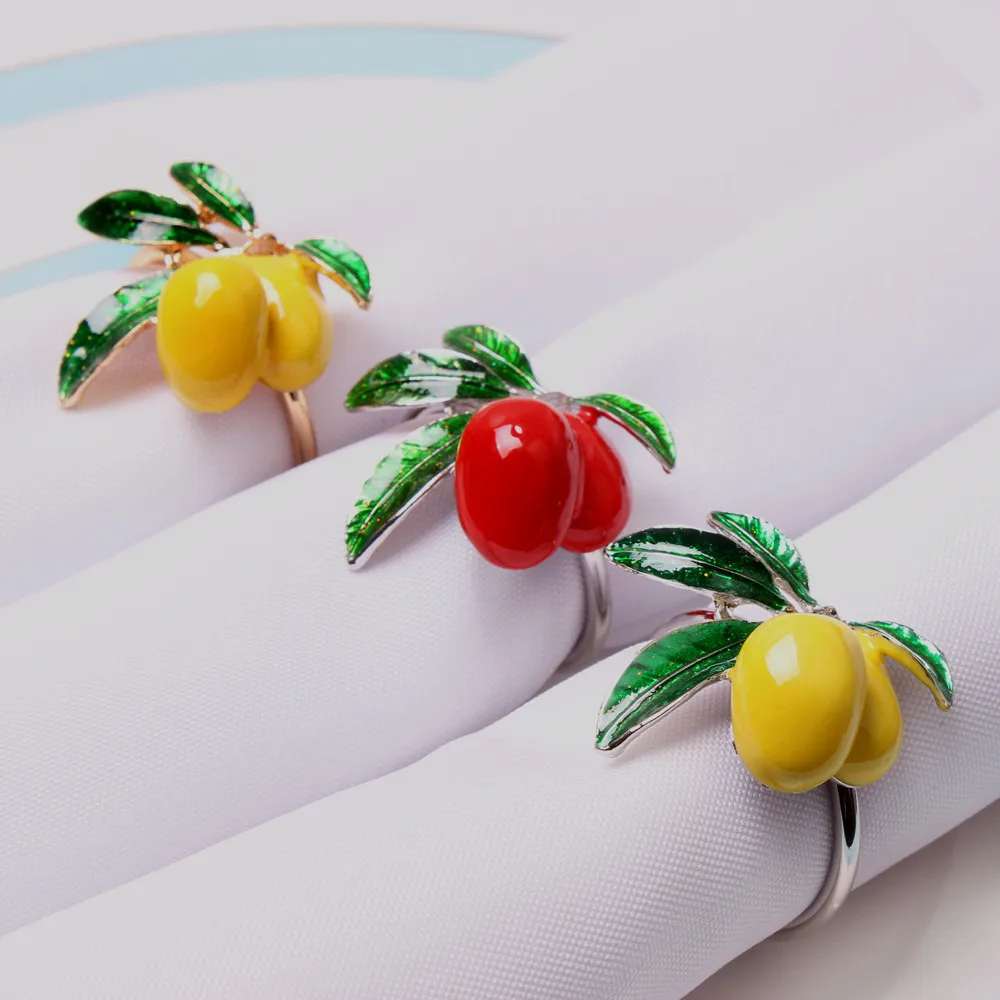 6 шт. имитация лимонного растения Салфетка кольцо фруктовая мука Пряжка отель