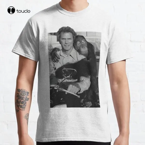 

New Clint Eastwood and Manis Classic T-Shirt Tee Shirt 100% Cotton Summer For Man