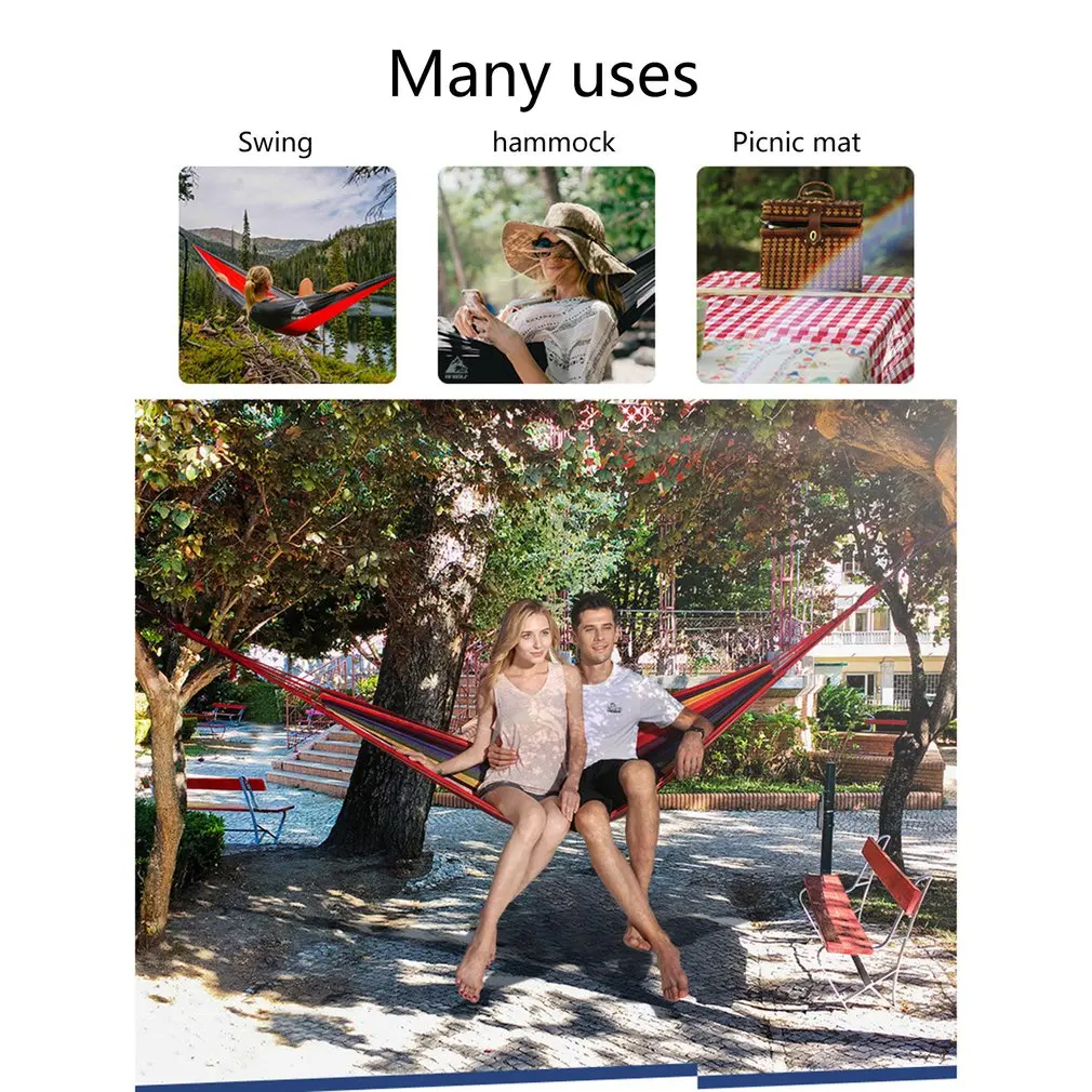 

Outdoor hammock for one person colored canvas hammock leisure camping strong hammock anti-rollover hammock