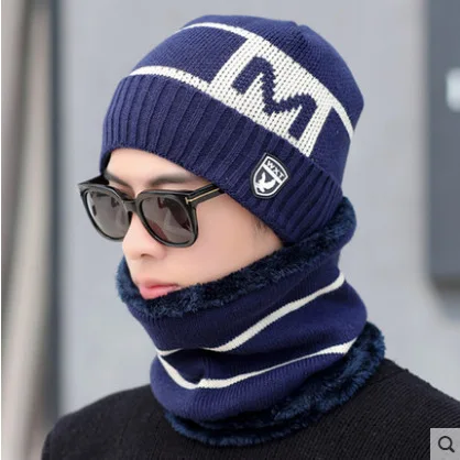 Шапка мужская зимняя Корейская версия на все сезоны Толстая теплая шапка