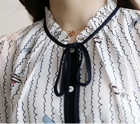 женские топы шифоновые Блузы с рюшами Новинка 2019 Женская Повседневная Блузка