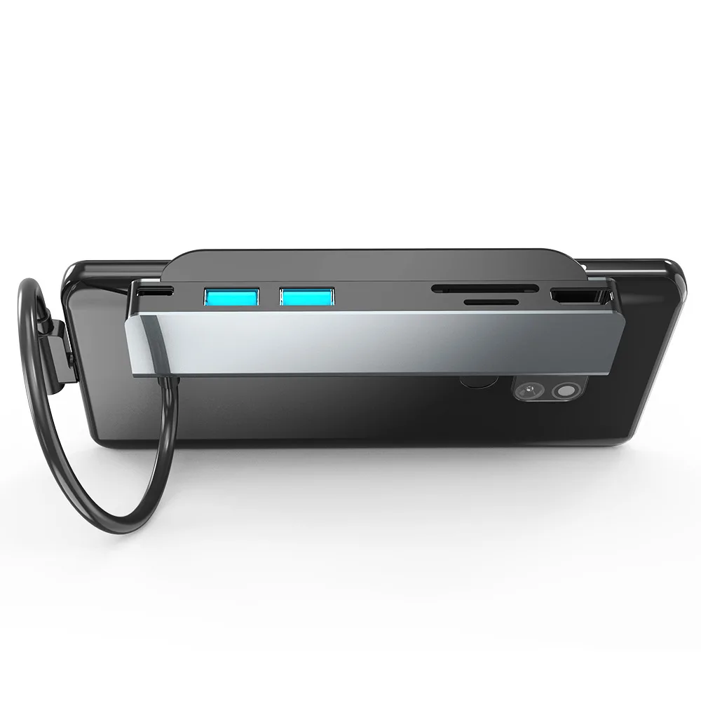 Usb-концентратор 6 в 1 с зажимом на спине hdmi кардридер переносная док-станция и