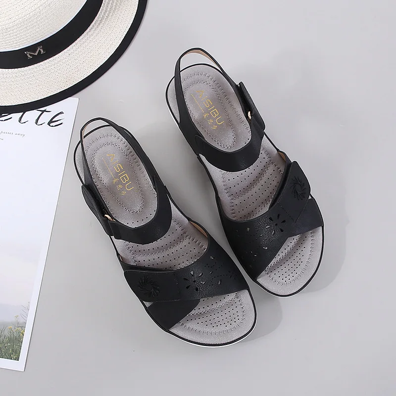 

HOVINGESummer shoes Female Fashion women's beach sandals round head slope comfortable lightweight sandals women's casual shoes