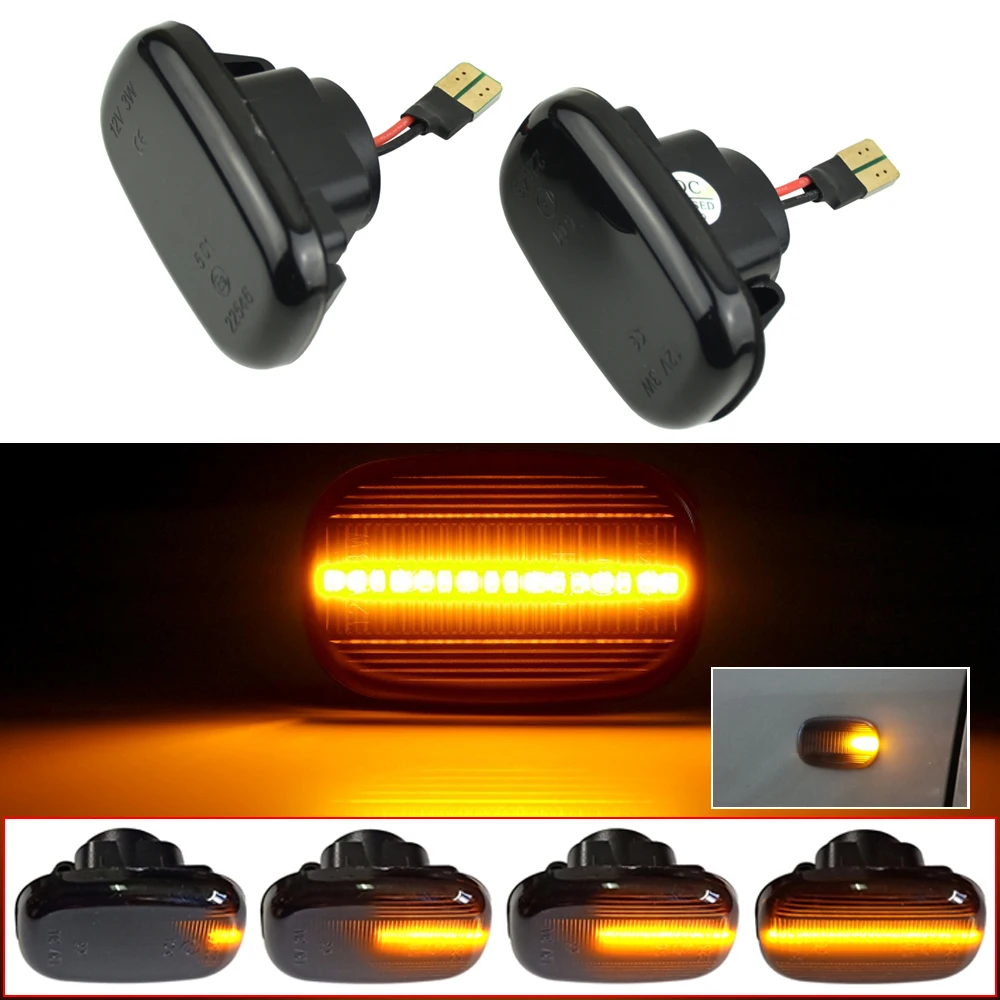 Светодиодные динамические Боковые указатели поворота для Toyota Corolla Celica caldine Camry Hilux