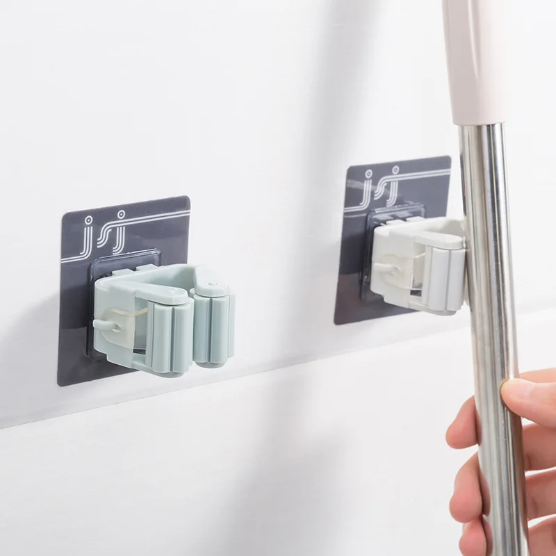 

Multifunctional Traceless Sucker Hook Mop Holder Wall Mounted Kitchen Bathroom Suction Cup Rag/Broom/Mop Rack Storage Holder