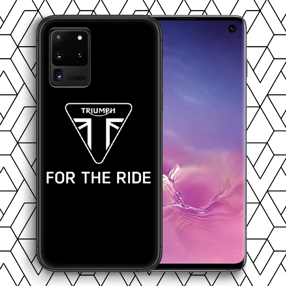 

Triumph Motorcycle logo Phone Case For Samsung Galaxy Note S 8 9 10 20 E FE lite Uitra Plus black Shell Fashion Cover Tpu Etui