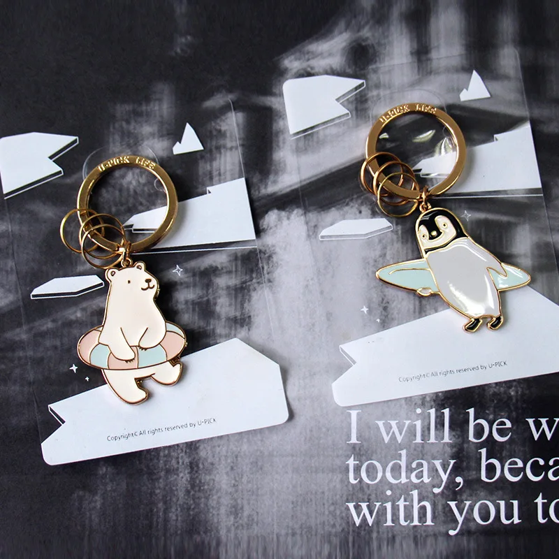 Новинка Модный милый брелок для ключей с героями мультфильмов животные Пингвин