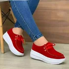 Лоферы женские на платформе, эластичная ткань, плоская подошва, на шнуровке, удобная повседневная обувь, для работы, весна-осень