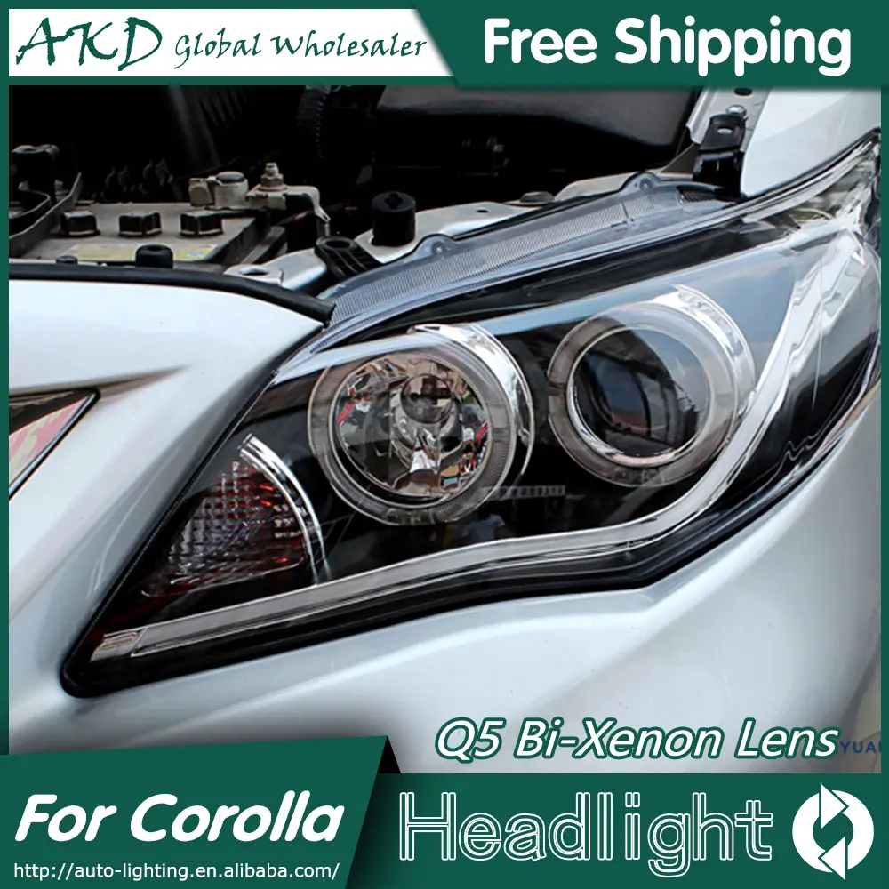 AKD автомобильный Стайлинг для Toyota Corolla 2011 2013 фары Angel Eye СВЕТОДИОДНЫЙ DRL