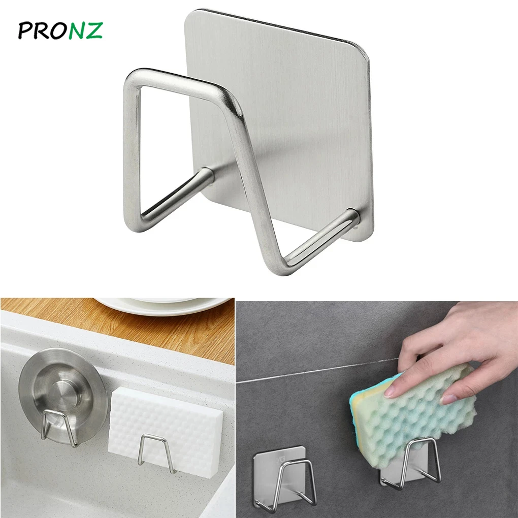 

Kitchen 304 Stainless Steel Sponges Holder Sink Sponges Drain Drying Rack Storage Holders Kitchen Sink Self Adhesive Accessories