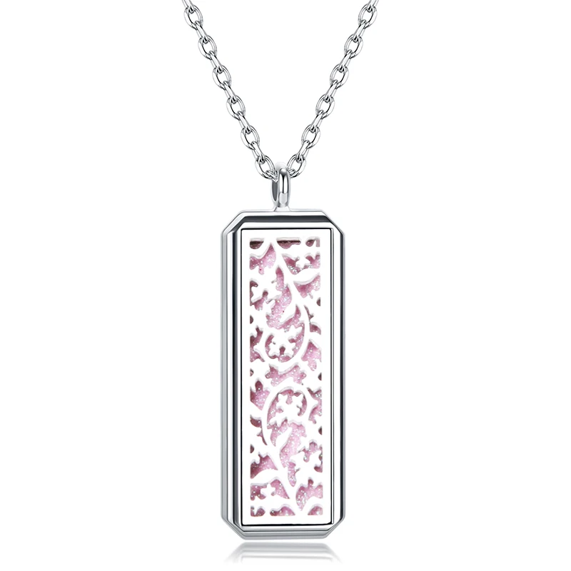 

New Pattern Perfume Locket Pendant Necklace Stainless Steel Magnetic Charm Aromatherapy Essential Oil Diffuser Box Women Jewelry