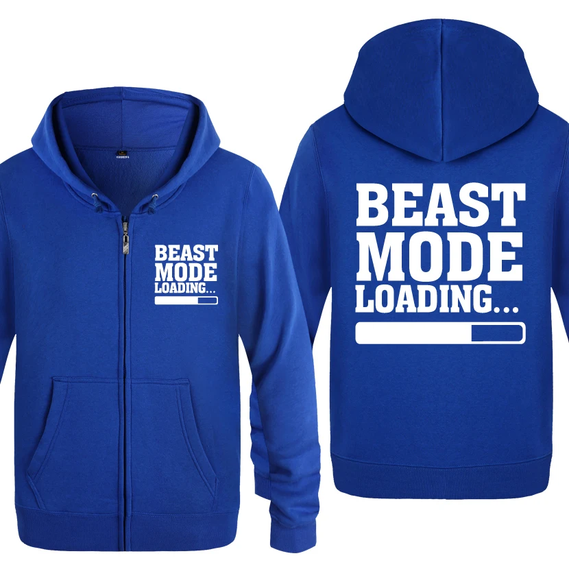 

Толстовка мужская зимняя на молнии, с надписью Beast Mode Loading