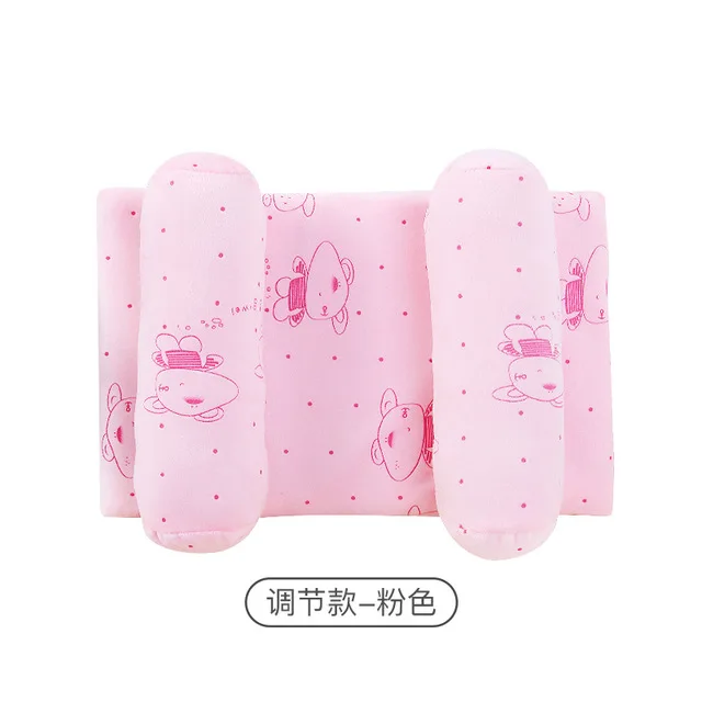 Pink 4 Подушка для защиты головы новорожденного, подушка для новорожденных, детские подушки с животным принтом, хлопковая детская подушка, позиционер сна, Прямая поставка - Цвет: Pink 4