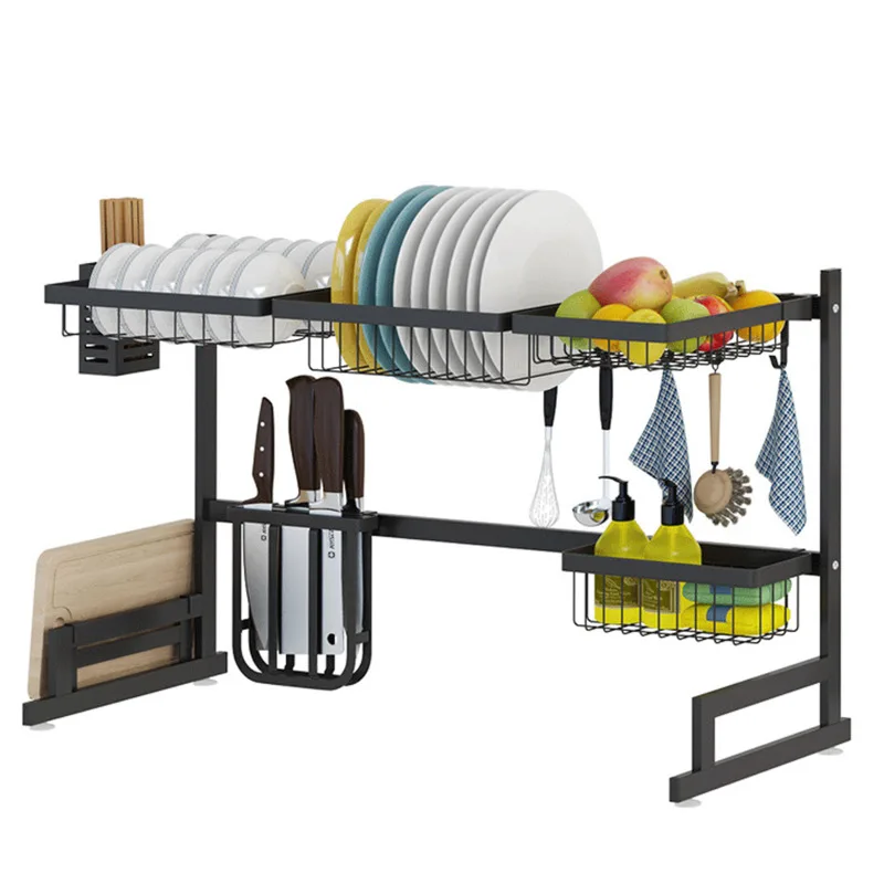 

Stainless Steel Dish Rack Over the Sink Dish Drainer Drying Dryer Rack Kitchen Storage Organizer Shelf Kitchenware Holder