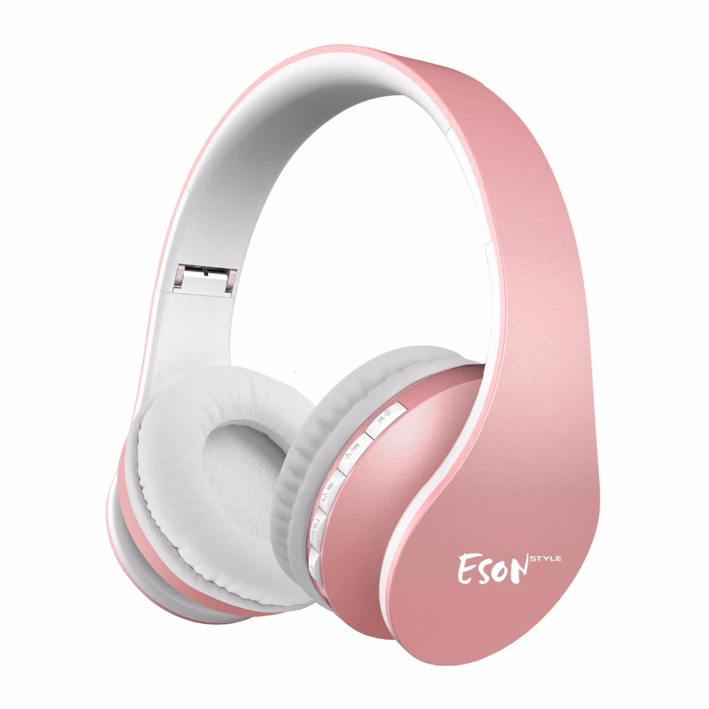 Eson стиль Bluetooth накладные стерео аудио Музыка складные наушники с мягким ухом встроенный микрофон и проводные Hedphones