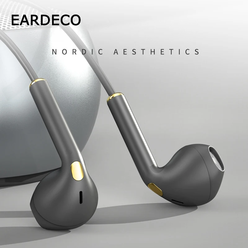 Проводные наушники EARDECO вкладыши с микрофоном музыкальные стерео спортивные