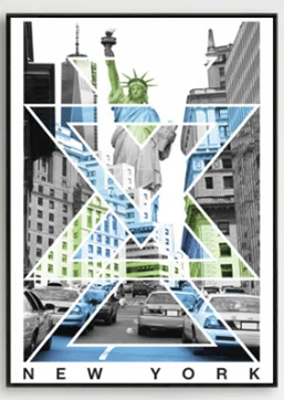 Новая Йорк Бруклинская северная современная простая масляная живопись алфавитного плаката без рамки для декора гостиной ресторана.